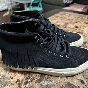 Vans Black High-Top Fringe Sneakers - Women’s Size 7